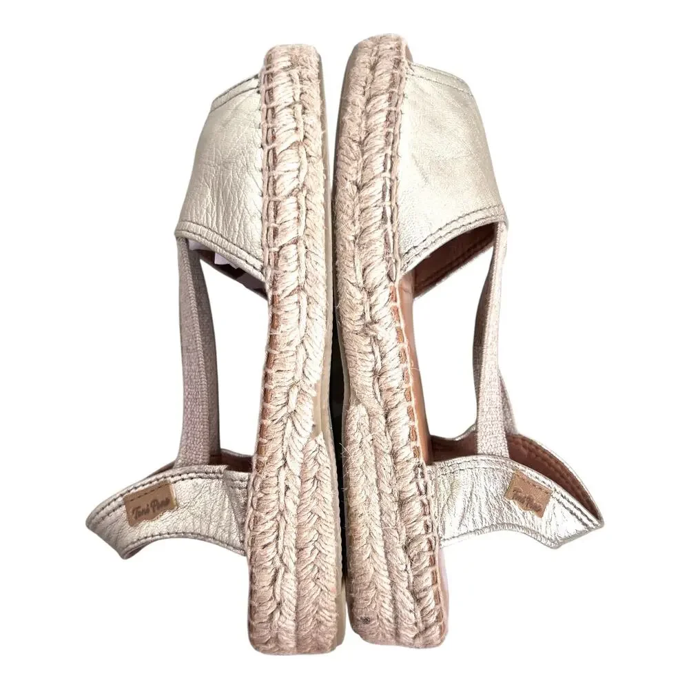 Toni Pons Eli-P Girl's Espadrille Sandals in Metallic Gold Slingbacks Size 2.5